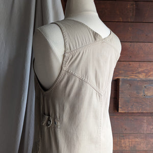 90s Vintage Khaki Twill Overall Dress