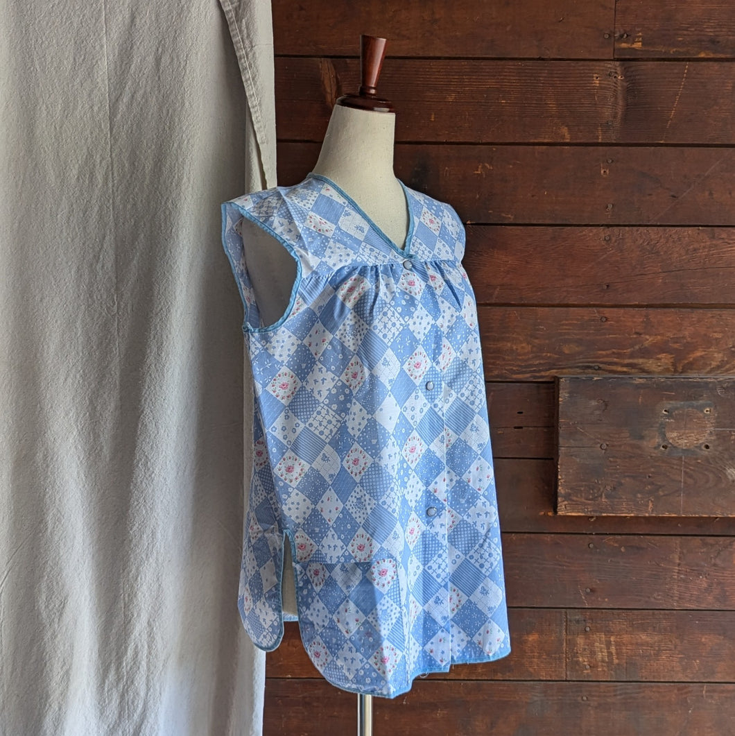 Vintage Blue Snap-Up Top