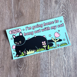 "Hang Out With My Cat" Bumper Sticker