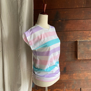 90s Vintage Pastel Striped Shirt