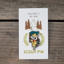 Load image into Gallery viewer, Raccoon Scout Enamel Pin
