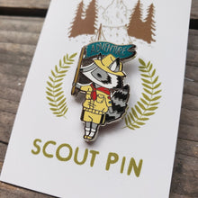 Load image into Gallery viewer, Raccoon Scout Enamel Pin
