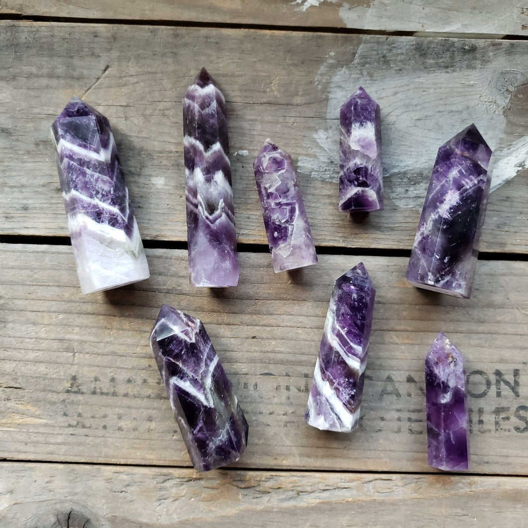 Chevron Amethyst Obelisk