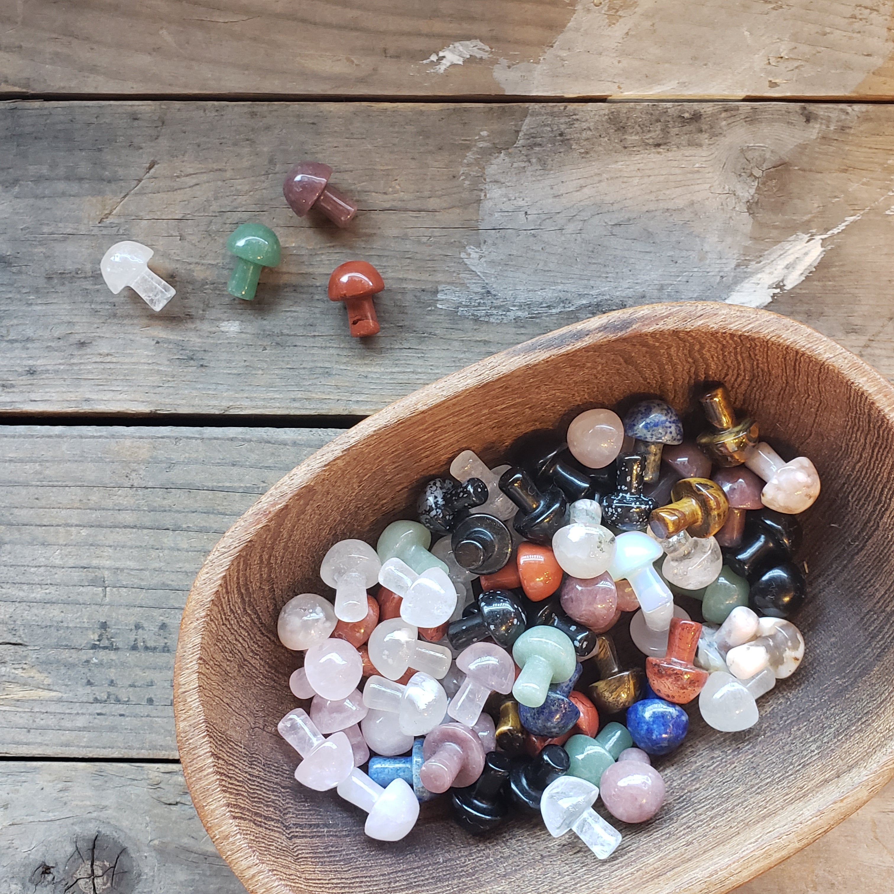 Tiny Polished Crystal Mushroom Pocket Stones