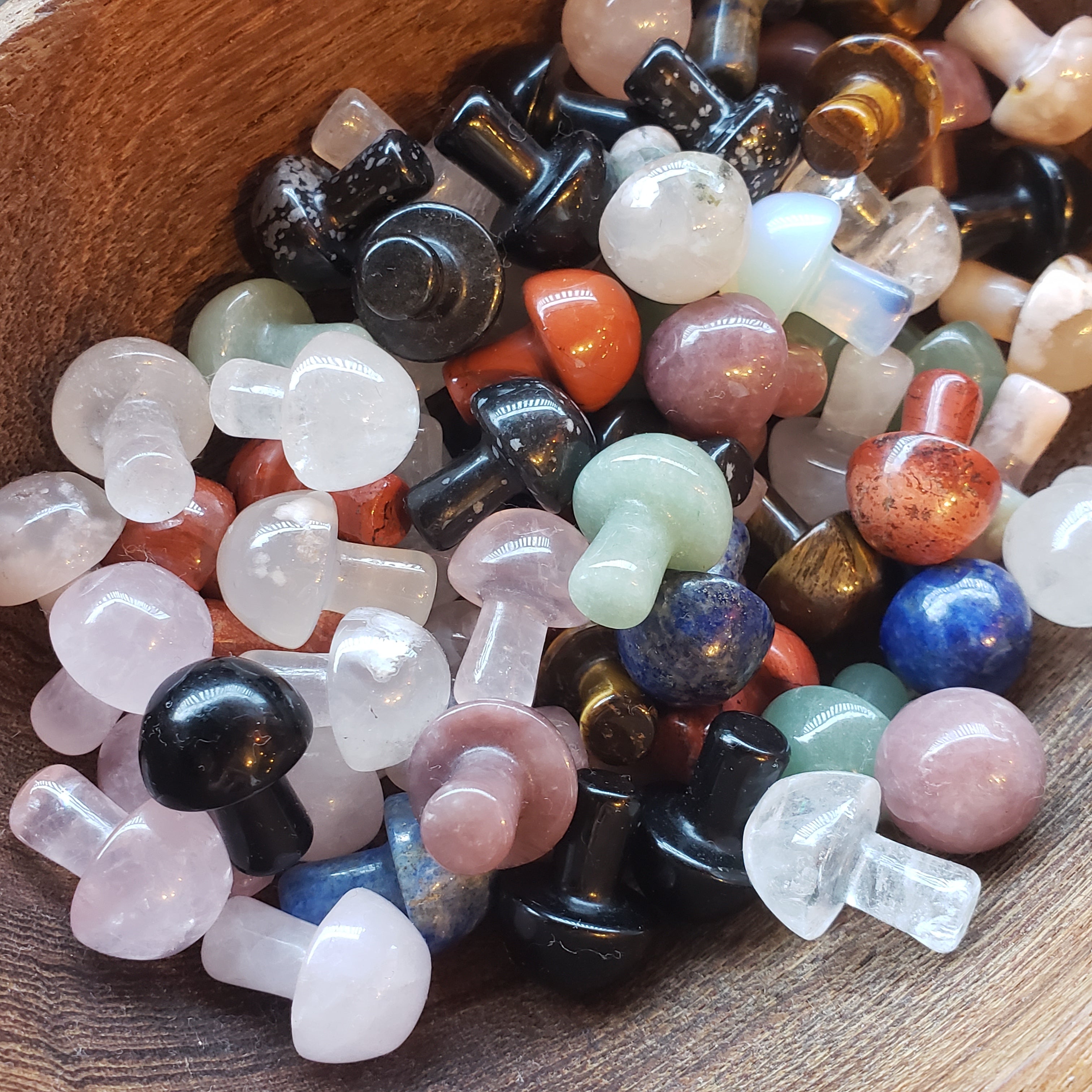 Tiny Polished Crystal Mushroom Pocket Stones