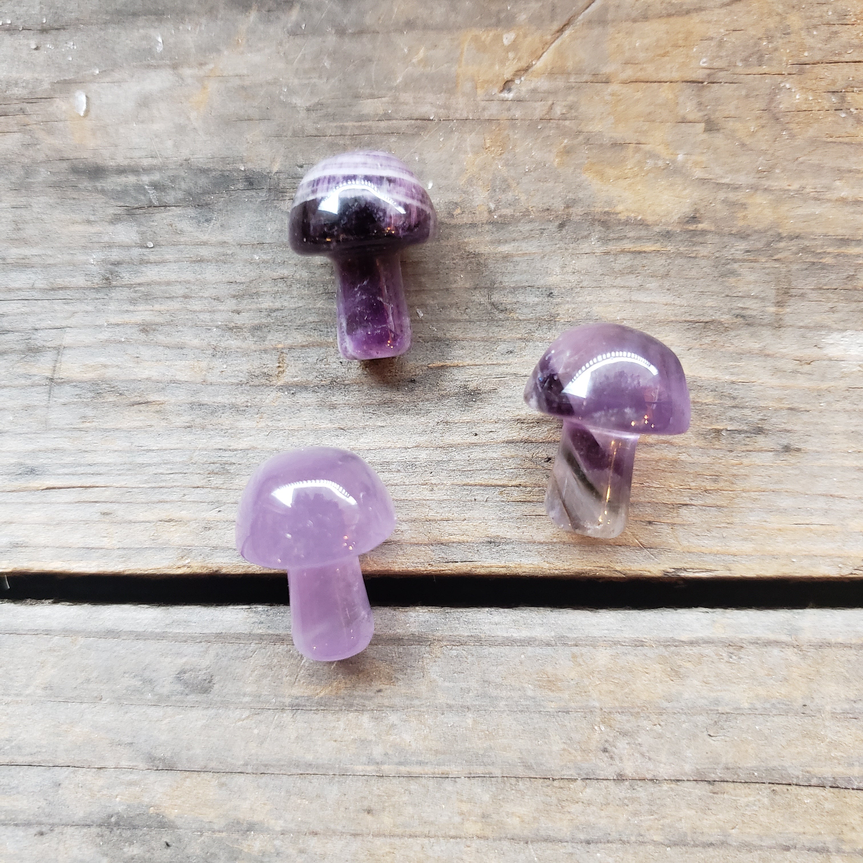 Tiny Polished Crystal Mushroom Pocket Stones