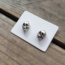 Load image into Gallery viewer, Sterling Silver Skull Stud Earrings
