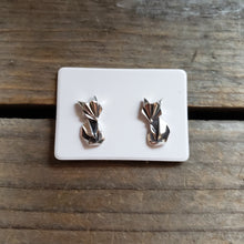 Load image into Gallery viewer, Sterling Silver Origami Fox Studs
