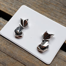 Load image into Gallery viewer, Sterling Silver Origami Fox Studs
