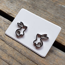 Load image into Gallery viewer, Sterling Silver Bunny Outline Studs
