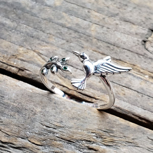 Sterling Silver Adjustable Hummingbird Ring