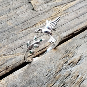 Sterling Silver Adjustable Hummingbird Ring