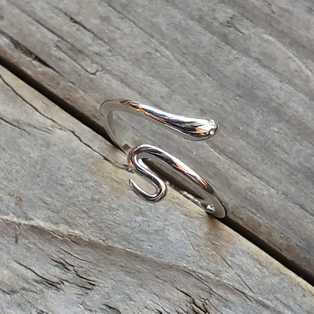 Adjustable Sterling Silver Snake Ring