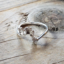 Load image into Gallery viewer, Sterling Silver Adjustable Ginko Leaf Ring
