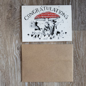"Congratulations" Mushroom Greeting Card