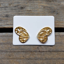 Load image into Gallery viewer, Gold Plated Fairy Wing Studs
