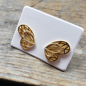 Gold Plated Fairy Wing Studs