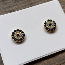 Load image into Gallery viewer, Tiny Gold Plated Evil Eye Studs
