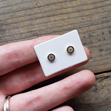 Load image into Gallery viewer, Tiny Gold Plated Evil Eye Studs
