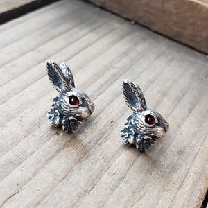 Sterling Silver Rabbit Head Earrings