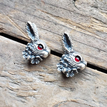 Load image into Gallery viewer, Sterling Silver Rabbit Head Earrings
