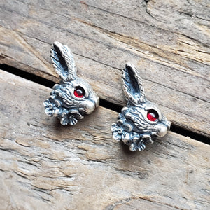 Sterling Silver Rabbit Head Earrings