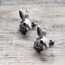 Load image into Gallery viewer, Sterling Silver Rabbit Head Earrings

