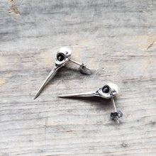 Load image into Gallery viewer, Sterling Silver Hummingbird Skull Earrings
