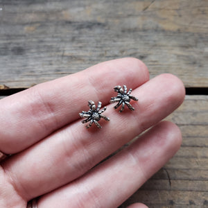 Tiny Sterling Silver Tarantula Earrings