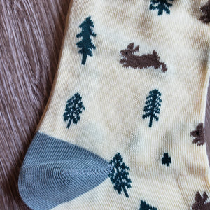 Forest Rabbit Pattern Socks