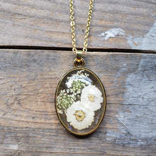 Load image into Gallery viewer, Pressed White Flowers Necklace
