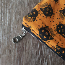 Load image into Gallery viewer, Black Cat Halloween Print Zipper Pouch
