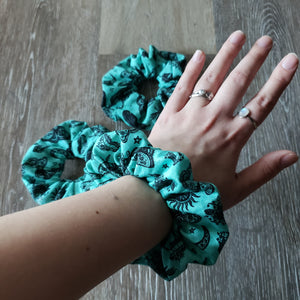 Moth and Crystal Print Scrunchies