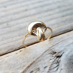 Round Mushroom Brass Ring