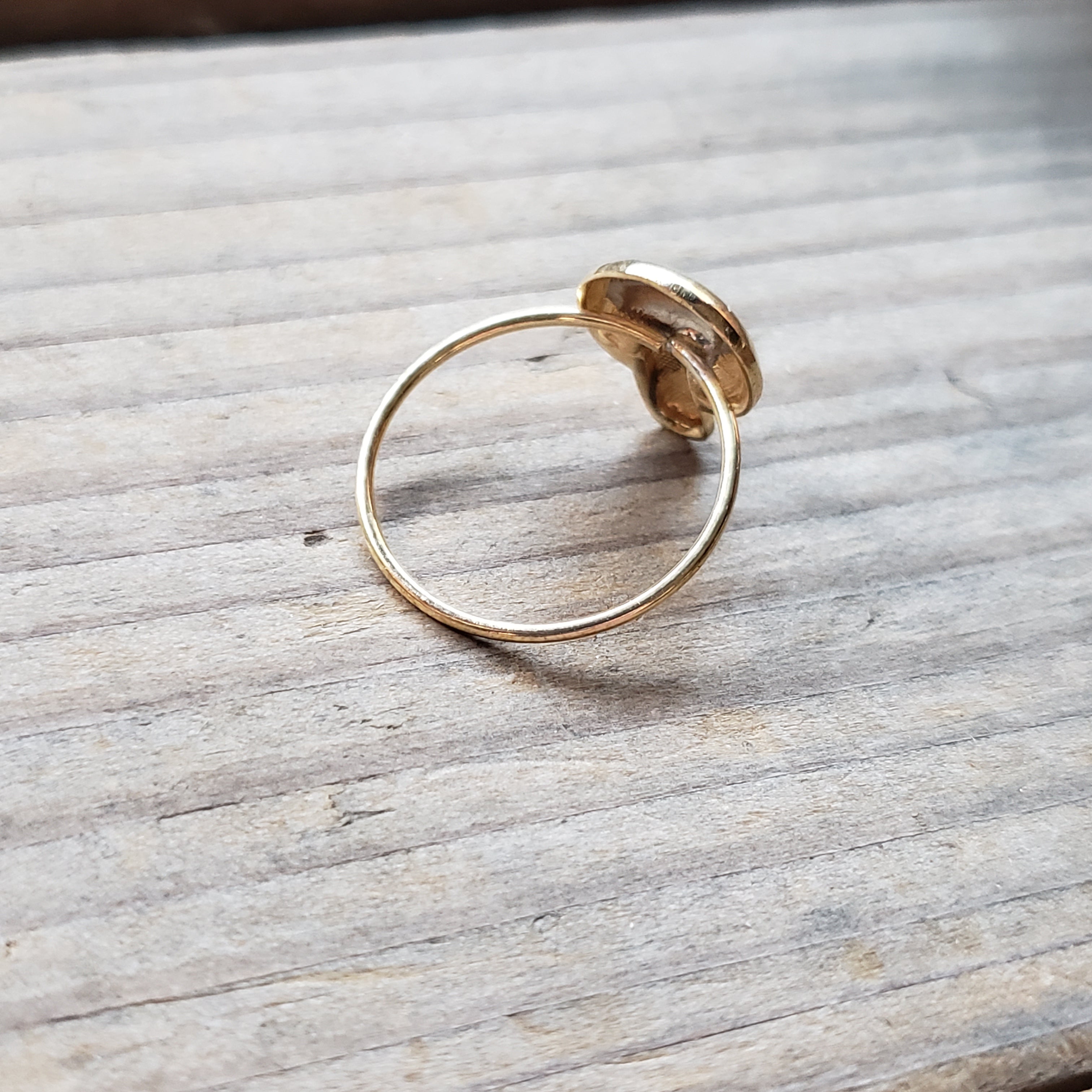 Round Mushroom Brass Ring