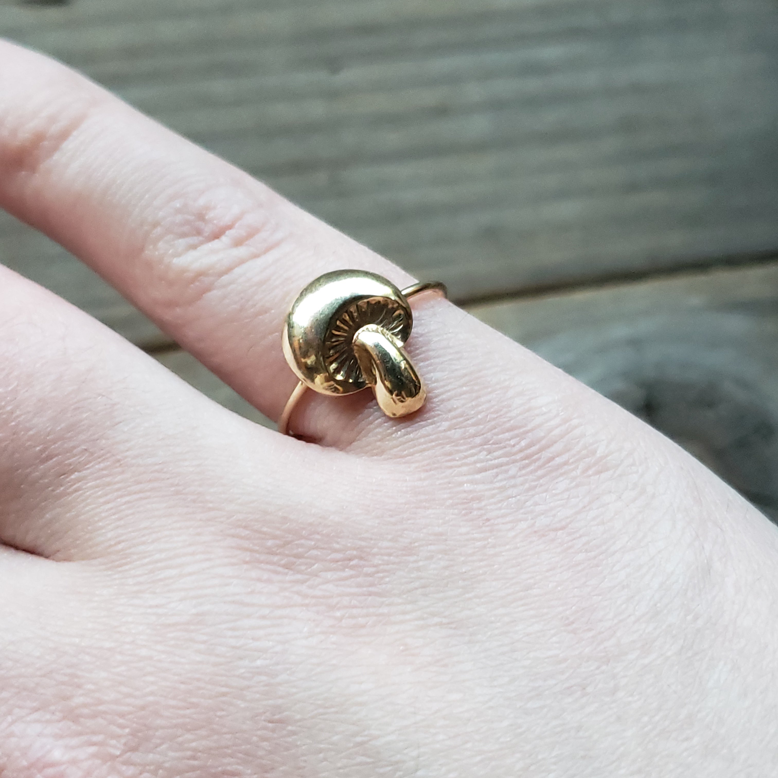 Round Mushroom Brass Ring