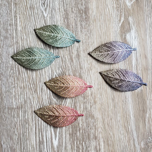 Embroidered Leaf Hairclip