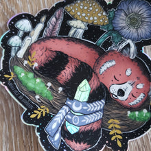 Load image into Gallery viewer, Magical Red Panda Holographic Vinyl Sticker
