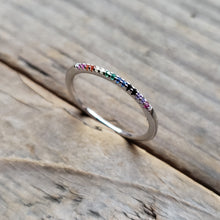 Load image into Gallery viewer, Sterling Silver Subtle Rainbow Ring
