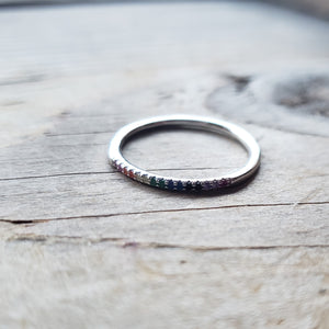 Sterling Silver Subtle Rainbow Ring
