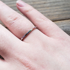 Sterling Silver Subtle Rainbow Ring