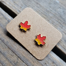 Load image into Gallery viewer, Tiny Maple Leaf Studs
