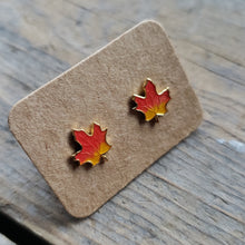Load image into Gallery viewer, Tiny Maple Leaf Studs
