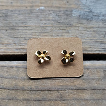 Load image into Gallery viewer, Tiny Gold Dogwood Blossom Studs
