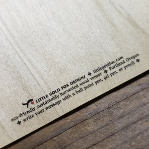 Fox Love Printed Wood Postcard