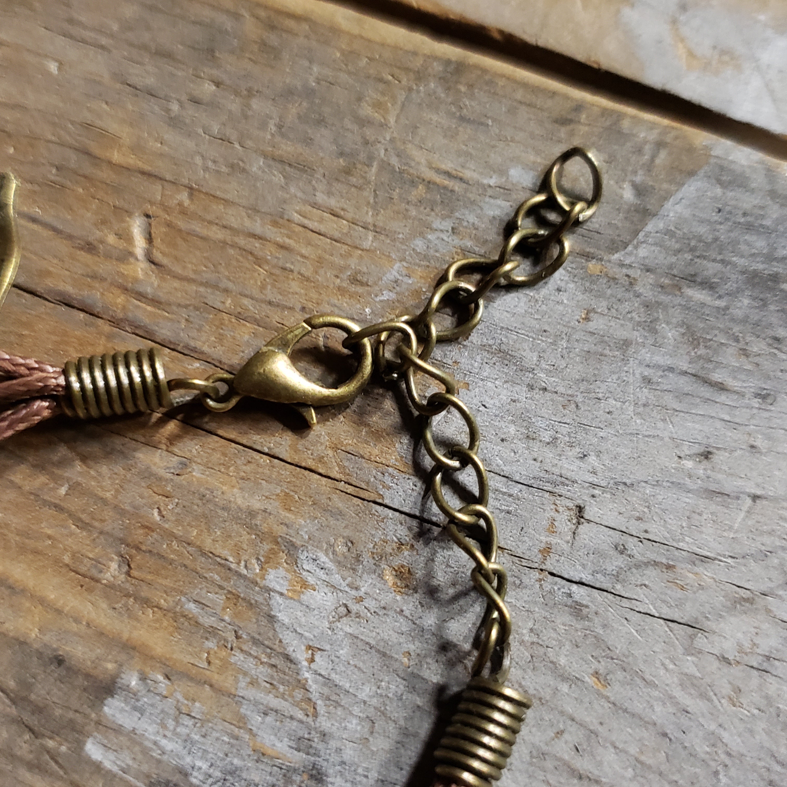 Acorns and Leaves Cord Bracelet