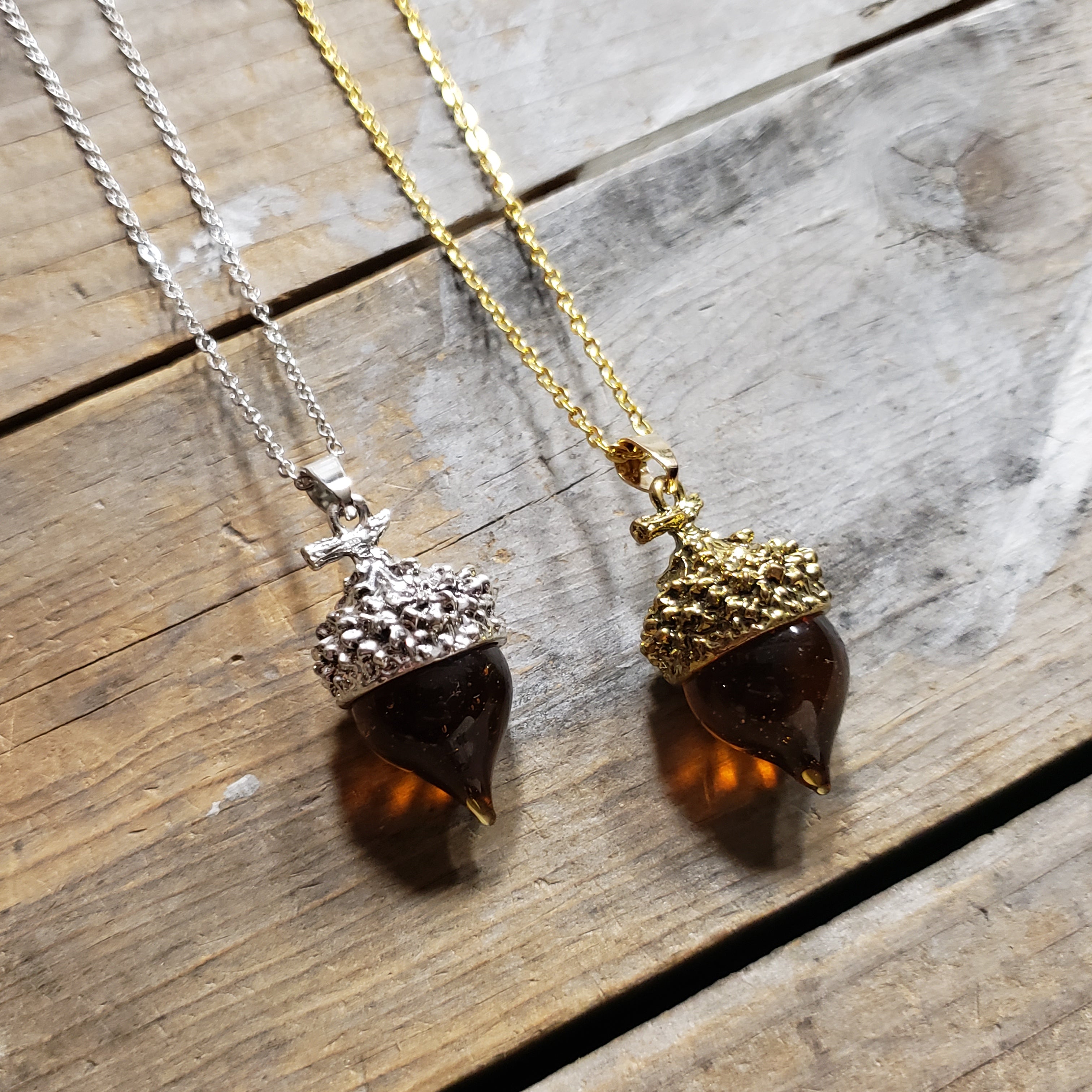 Glass Drop Acorn Pendant