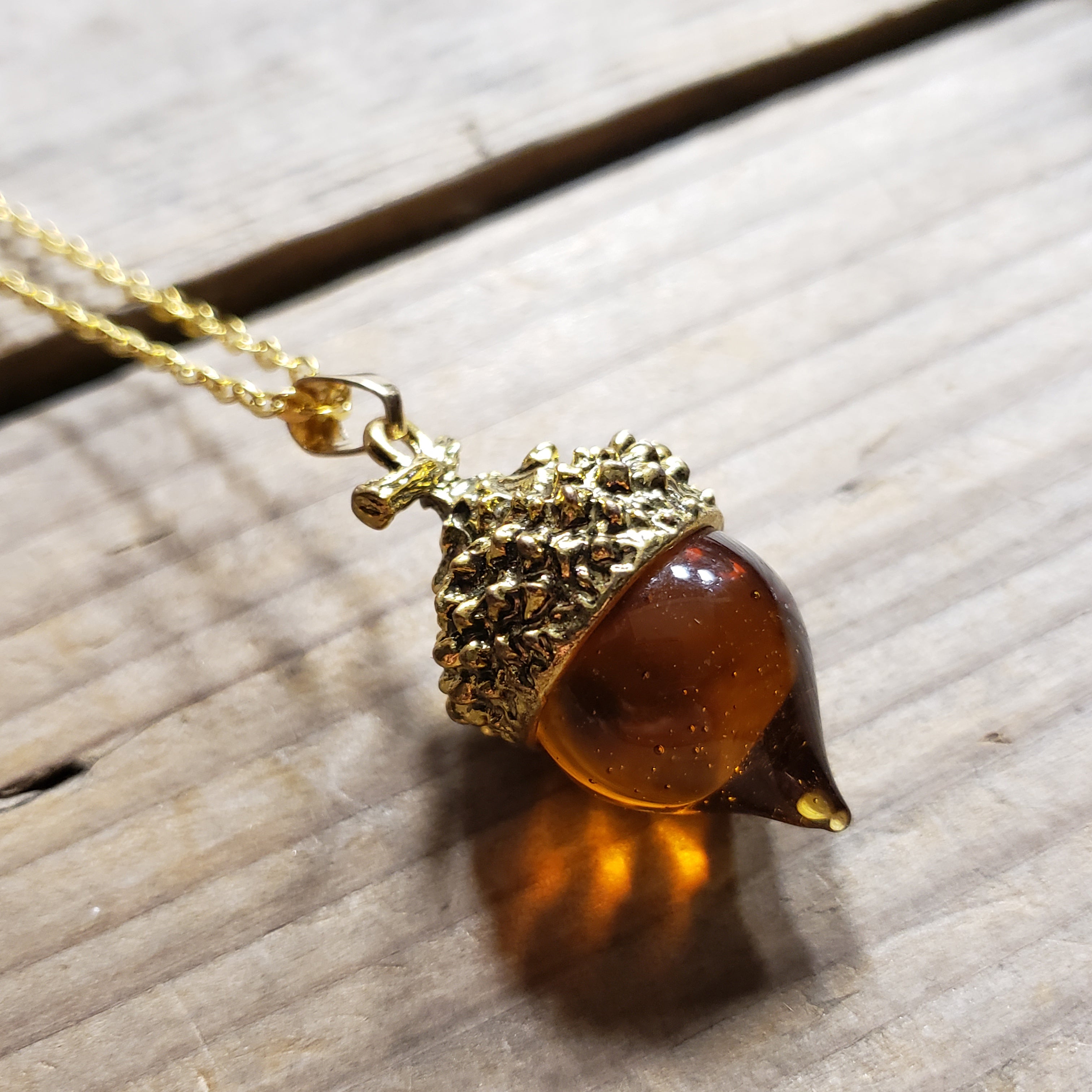 Glass Drop Acorn Pendant