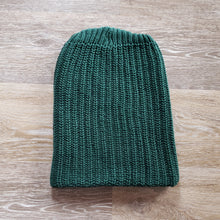 Load image into Gallery viewer, Green  Cotton Knit Beanie. Made in Portland Oregon.
