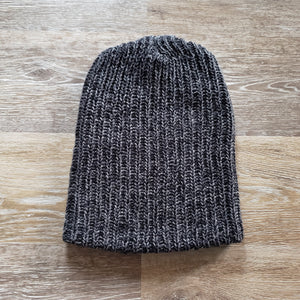 Charcoal Heather  Cotton Knit Beanie. Made in Portland Oregon.